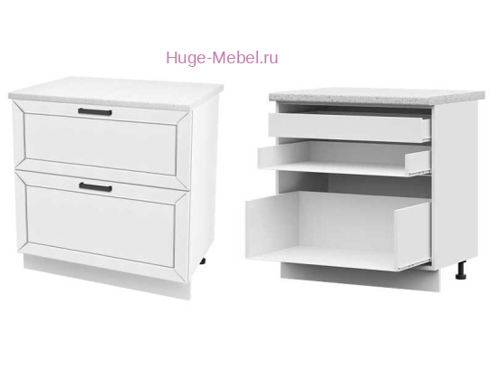 Кухонный шкаф нижний с внутренним ящиком 800 Альфа (белый)