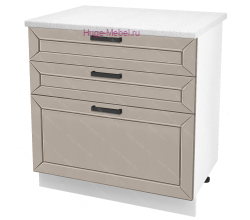 Кухонный шкаф нижний с тремя ящиками 800 Альфа (латте)