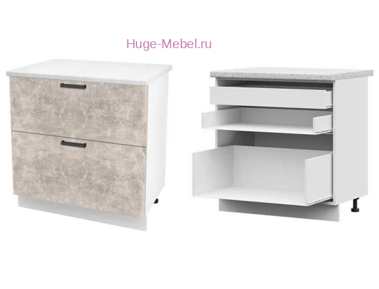 Кухонный шкаф нижний с внутренним ящиком 800 Пасаденна (ателье светлое)