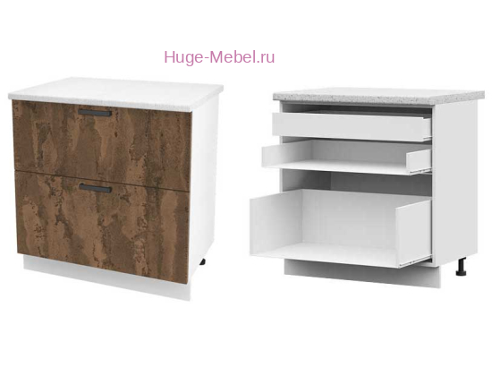 Кухонный шкаф нижний с внутренним ящиком 800 Пасаденна (ржавый камень)