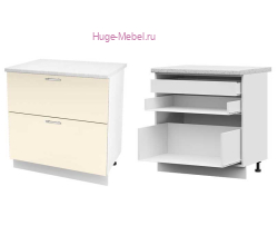 Кухонный шкаф нижний с внутренним ящиком 800 Ксения (ваниль)