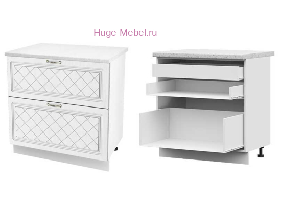 Кухонный шкаф нижний с внутренним ящиком 800 Модена (дуб белый)