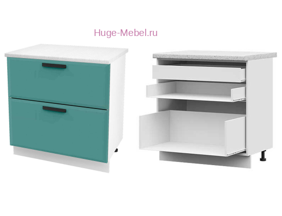 Кухонный шкаф нижний с внутренним ящиком 800 Призма (бриз супермат)