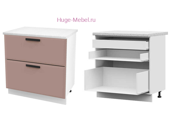 Кухонный шкаф нижний с внутренним ящиком 800 Призма (мокко супермат)