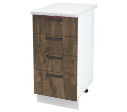 Нижний кухонный шкаф 4 ящика 400 Пасаденна (ржавый камень)