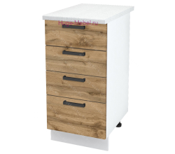 Нижний кухонный шкаф 4 ящика 400 Пасаденна (дуб вотан)