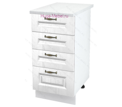 Нижний кухонный шкаф 4 ящика 400 Мария (белый)