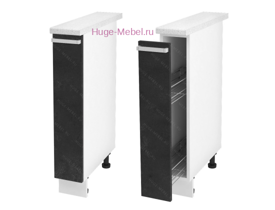 Нижний кухонный шкаф бутылочница 200 Бетон (бетон черный)