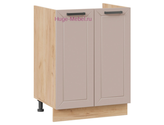 Кухонный шкаф под мойку 600 Альфа (латте) корпус крафт