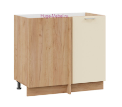 Шкаф кухонный угловой нижний 1000 Катрин (крем) корпус крафт