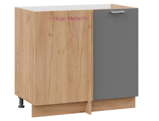 Шкаф кухонный угловой нижний 1000 Катрин (софт графит) корпус крафт