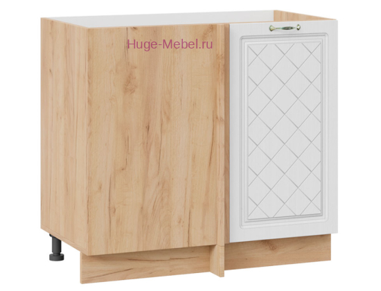 Шкаф кухонный угловой нижний 1000 Модена (дуб белый) корпус крафт
