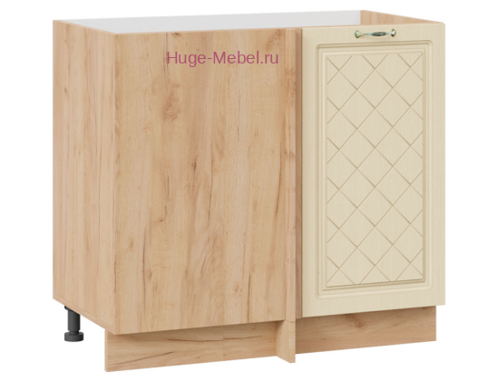 Шкаф кухонный угловой нижний 1000 Модена (дуб ваниль) корпус крафт