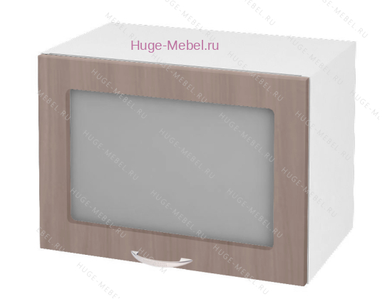 Горизонтальный кухонный стеклянный шкаф 500 Дина (шимо темный)