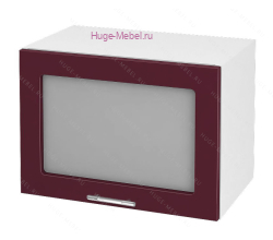 Горизонтальный кухонный стеклянный шкаф 500 Ксения (бордо)