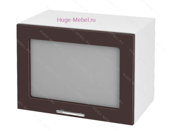 Горизонтальный кухонный стеклянный шкаф 500 Ксения (шоколад)