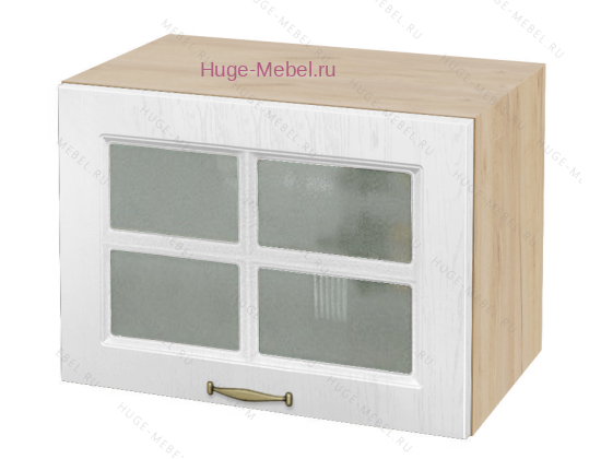 Горизонтальный кухонный стеклянный шкаф 500 Мария (крафт/белый)