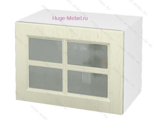Горизонтальный кухонный стеклянный шкаф 500 Мария (крем)