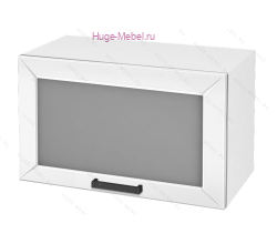 Горизонтальный кухонный стеклянный шкаф 600 Альфа (белый)