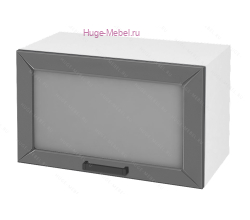 Горизонтальный кухонный стеклянный шкаф 600 Альфа (вулкан)