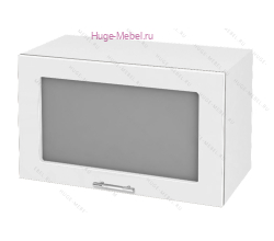 Горизонтальный кухонный стеклянный шкаф 600 Ксения (белый)