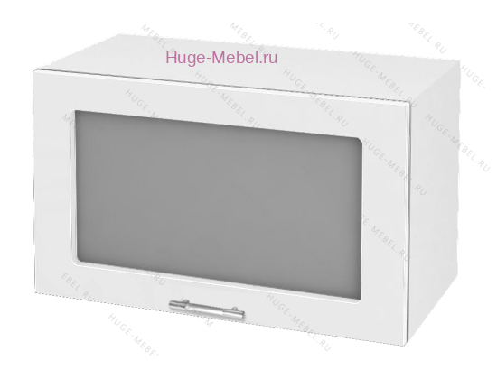 Горизонтальный кухонный стеклянный шкаф 600 Ксения (белый)