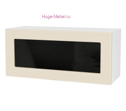 Горизонтальный кухонный стеклянный шкаф 800 Катрин (крем)