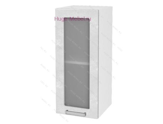 Кухонный шкаф верхний со стеклом 300 Бетон (бетон белый)