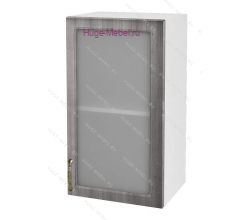 Кухонный шкаф верхний со стеклом 400 Юлия (сандал серый)