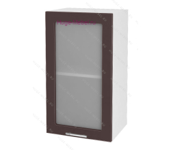 Кухонный шкаф верхний со стеклом 450 Ксения (шоколад)