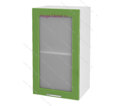 Кухонный шкаф верхний со стеклом 450 Ксения (олива)