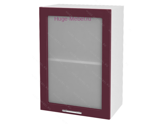 Кухонный шкаф верхний со стеклом 500 Ксения (бордо)