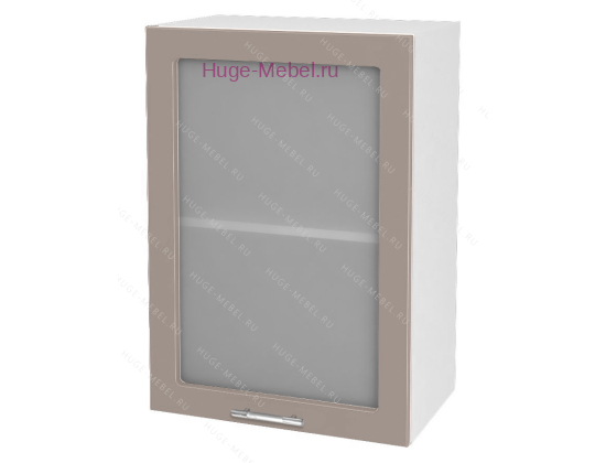 Кухонный шкаф верхний со стеклом 500 Ксения (кофе с молоком)