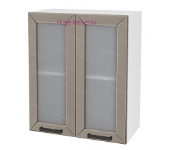 Кухонный шкаф верхний со стеклом 600 Альфа (латте)