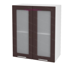 Кухонный шкаф верхний со стеклом 600 Ксения (шоколад)