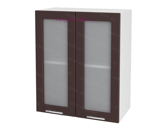 Кухонный шкаф верхний со стеклом 600 Ксения (шоколад)