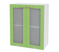 Кухонный шкаф верхний со стеклом 600 Ксения (олива)