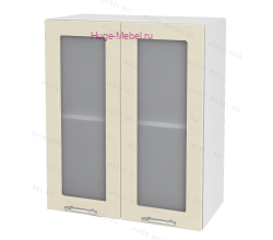 Кухонный шкаф верхний со стеклом 600 Ксения (ваниль)