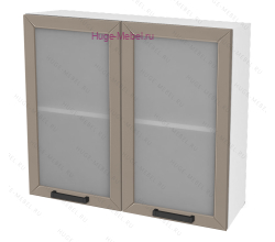 Кухонный шкаф верхний со стеклом 800 Альфа (латте)