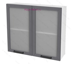 Кухонный шкаф верхний со стеклом 800 Альфа (вулкан)