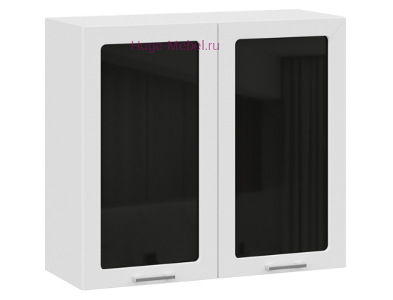 Кухонный шкаф верхний со стеклом 800 Катрин (софт вайт)