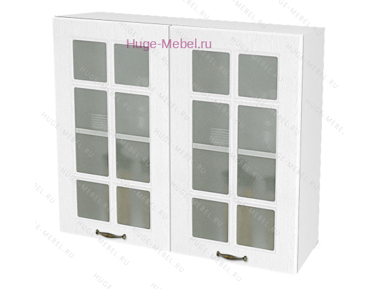 Кухонный шкаф верхний со стеклом 800 Мария (белый)