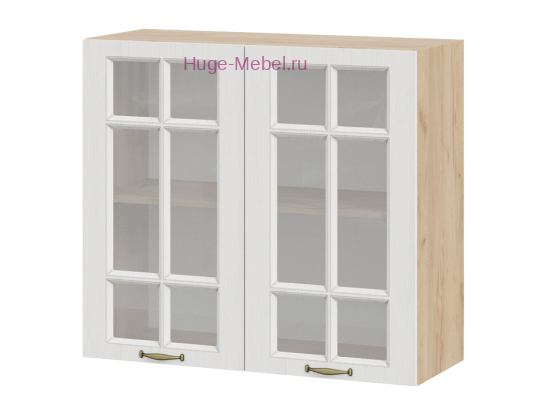 Кухонный шкаф верхний со стеклом 800 Мария (крафт/белый)