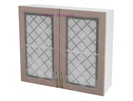 Кухонный шкаф верхний со стеклом 800 Модена (дуб кофе)