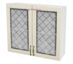 Кухонный шкаф верхний со стеклом 800 Модена (дуб ваниль)