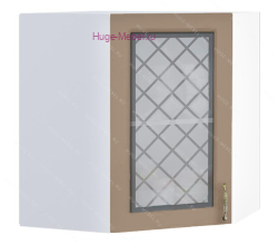 Угловой шкаф подвесной со стеклом 600 Модена (дуб кофе)