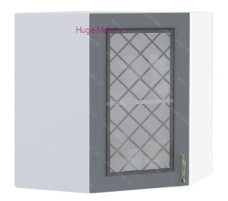 Угловой шкаф подвесной со стеклом 600 Модена (дуб серый)