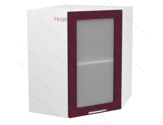 Угловой шкаф подвесной со стеклом 550 Ксения (бордо)
