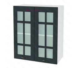 Кухонный шкаф верхний со стеклом 600 Мария (графит)