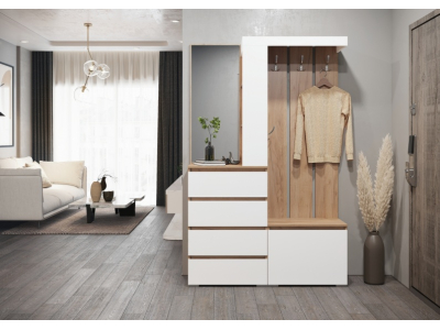 Прихожая "Хелен" крафт+белый Прихожая "Хелен" крафт+белый